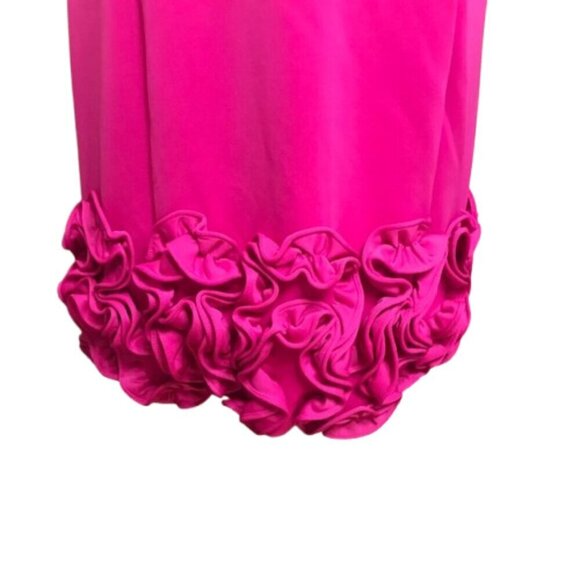 NWT Women's Donna Ricco Ruffle-Hem Sheath Mini Dress Fuchsia Size 14 - Picture 7 of 15